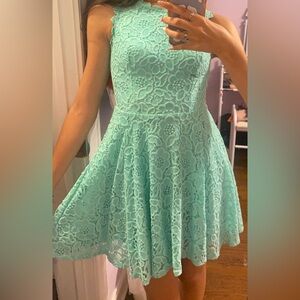 City Studio Light Green Lace Dress